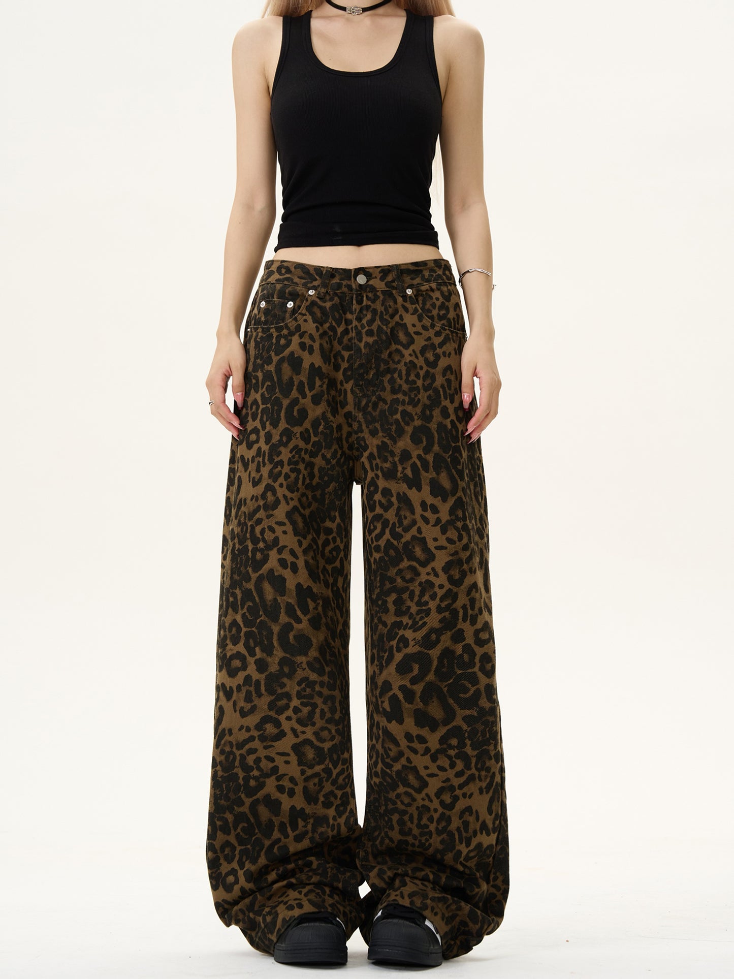 Damemode vintage leopardjeans