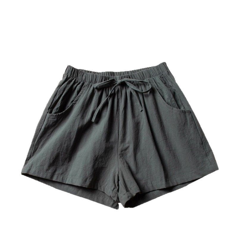 Women's Cotton And Linen Shorts Loose Slimming Korean Style Three Points