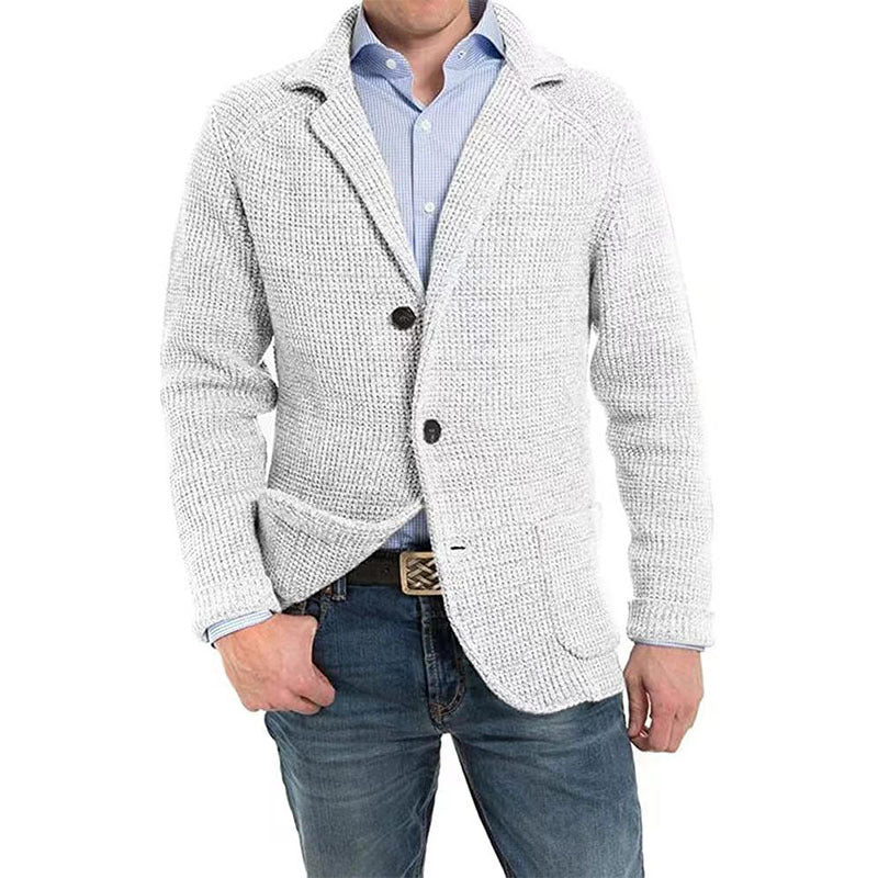 Herre Strikket Cardigan Sweater