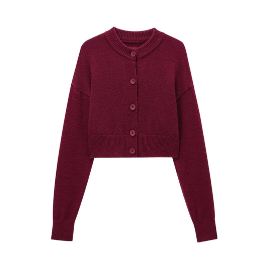 Women's Fashion Temperament Decorated Row Button Knitted Cardigan Coat Sweater