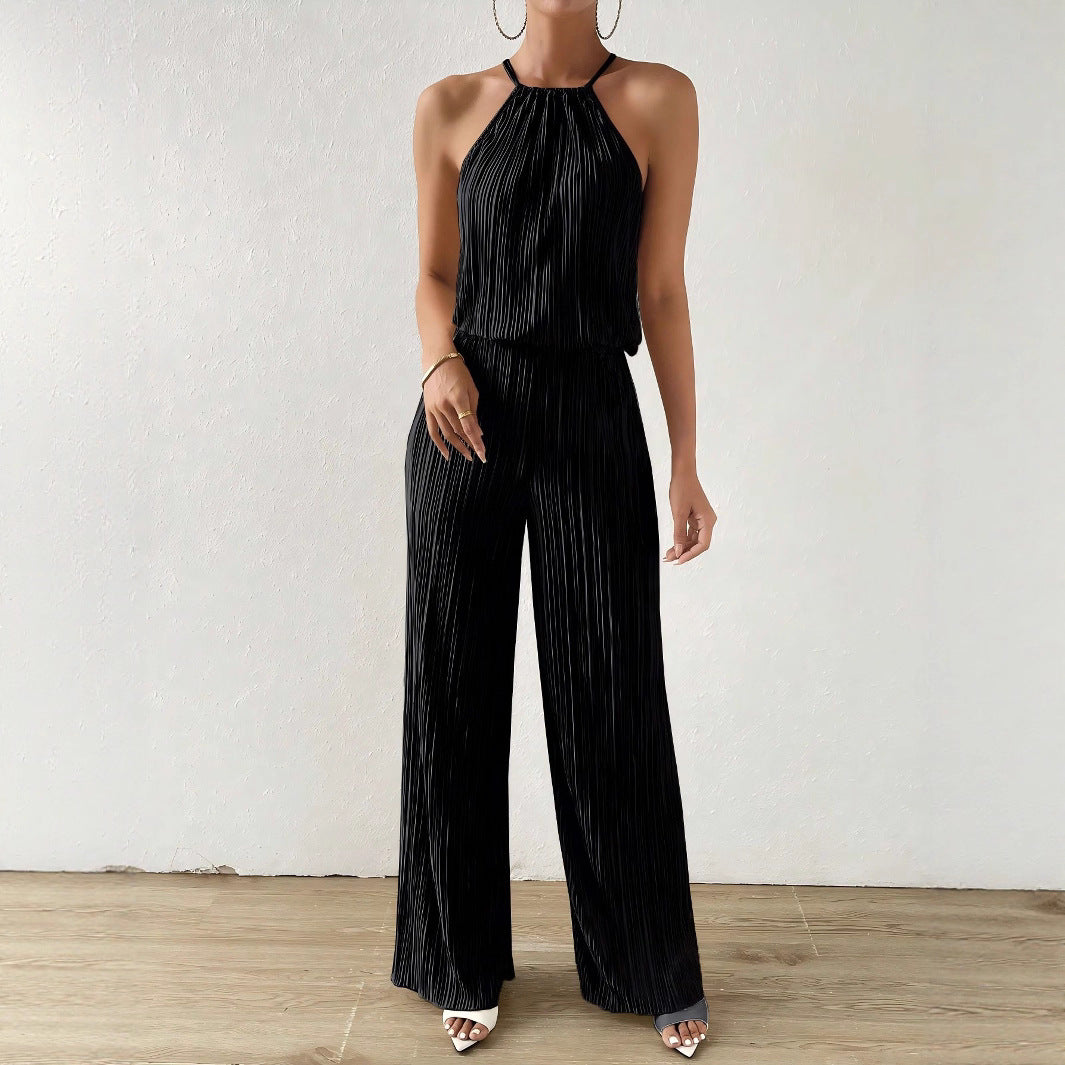 Lady's Spring And Summer Fashionable And Elegant Halter Jumpsuit