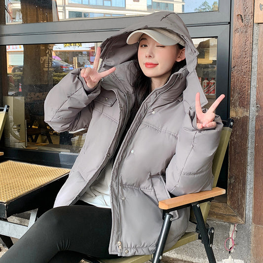 Korean Version Loose Cotton Padded Casual Short Down Cotton Jacket Coat