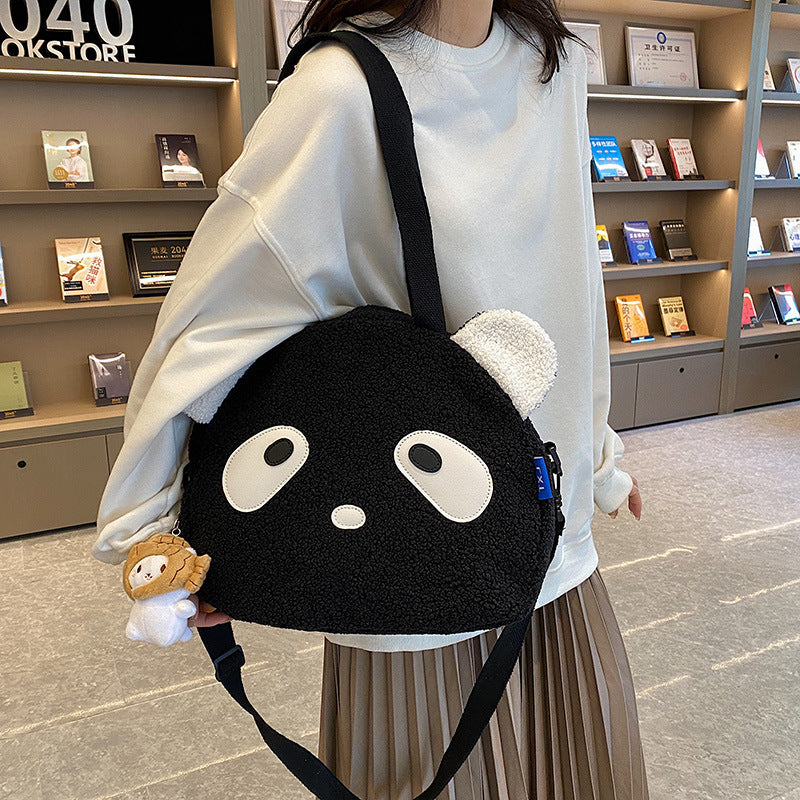 Lamb Hair Women's New Plush One-shoulder Cartoon Cute Messenger Bag