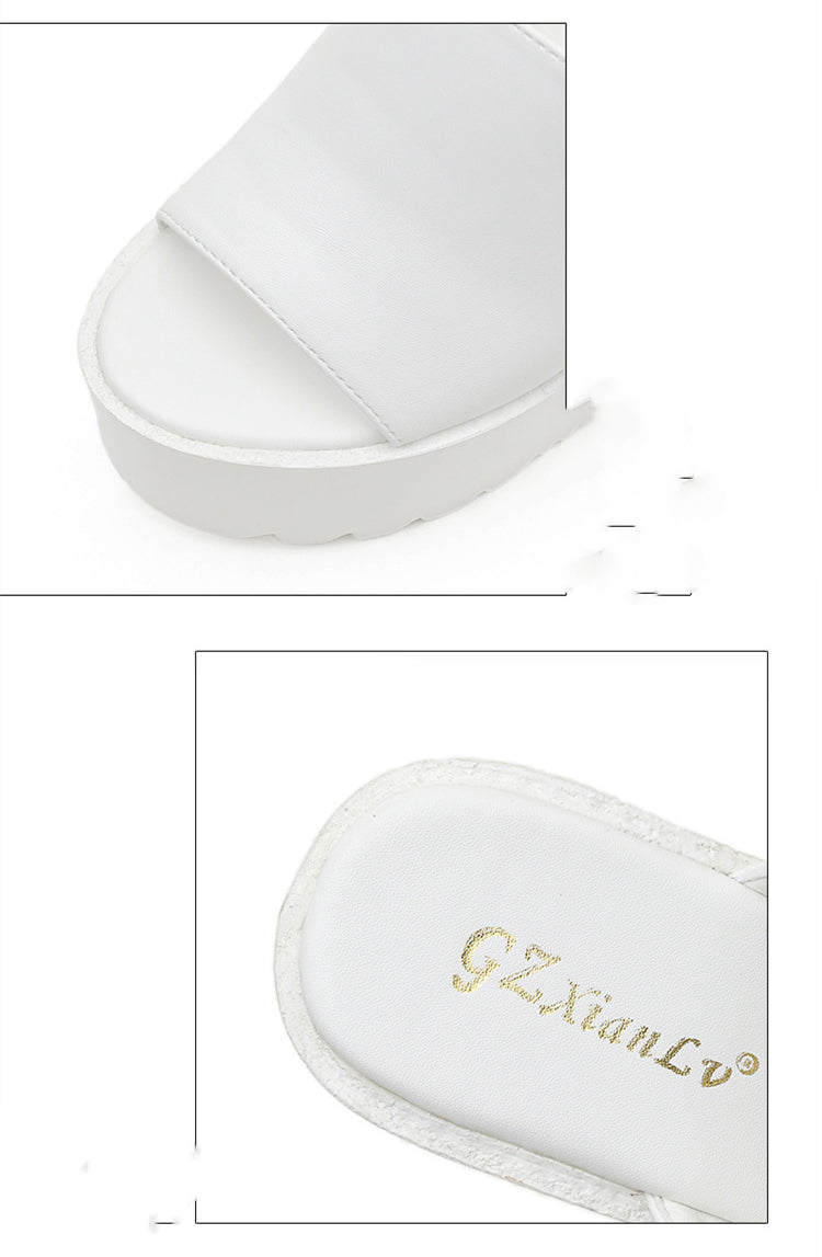 Waterproof Platform Sponge Cake Fish Mouth Thick Bottom Fish Mouth Slippers