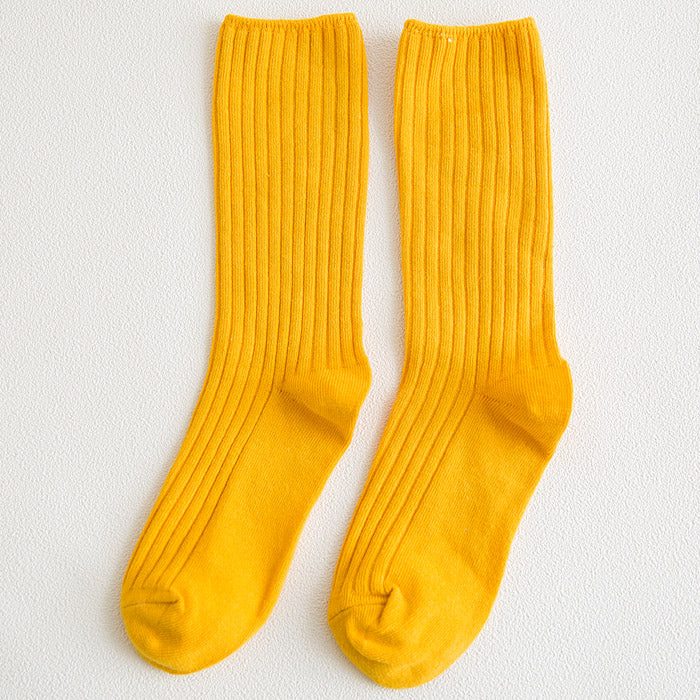 Vintage Forest Vertical Cotton College Style Socks