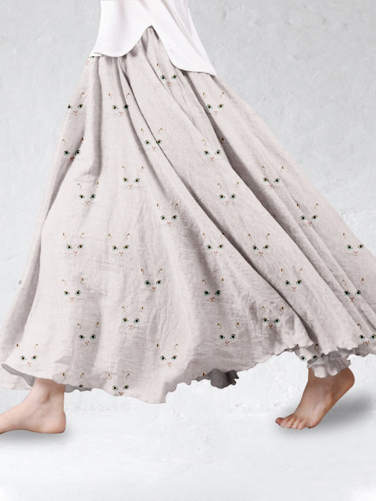 SpringSummer Fashion New Arrival Womens Big-Flared 3D Printed Skirt