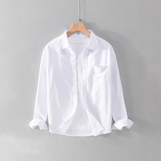 Solid Color Shirt Boys Coat Spring And Autumn Long Sleeve White Autumn Top