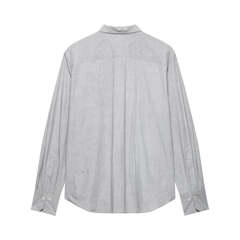 Autumn Solid Color European And American Tuyere Pocket Decoration Shirt