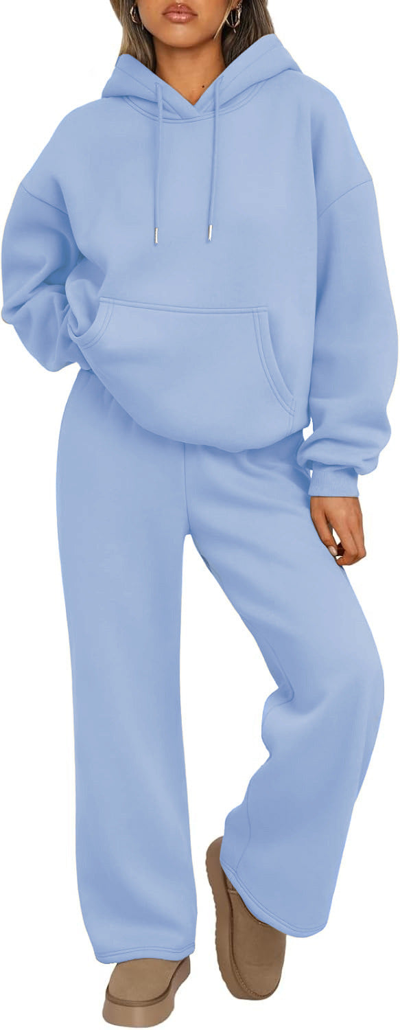 Autumn And Winter Casual Hooded Sweatshirt Oversized Wide-leg