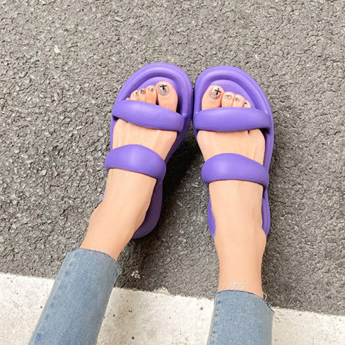 European And American Fashion Classic New Korean Style EVA Slip-on Flat Soft Bottom Outdoor Sandals