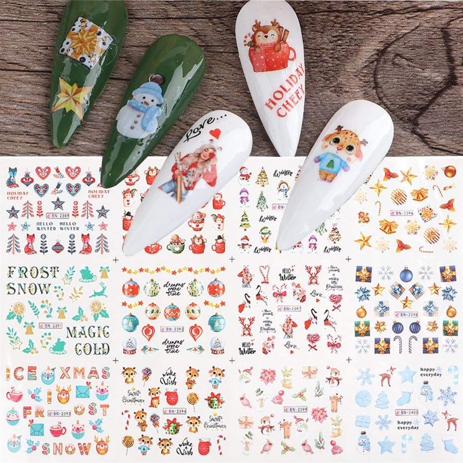Cartoon Animal Nail Beauty Water Printing Stickers