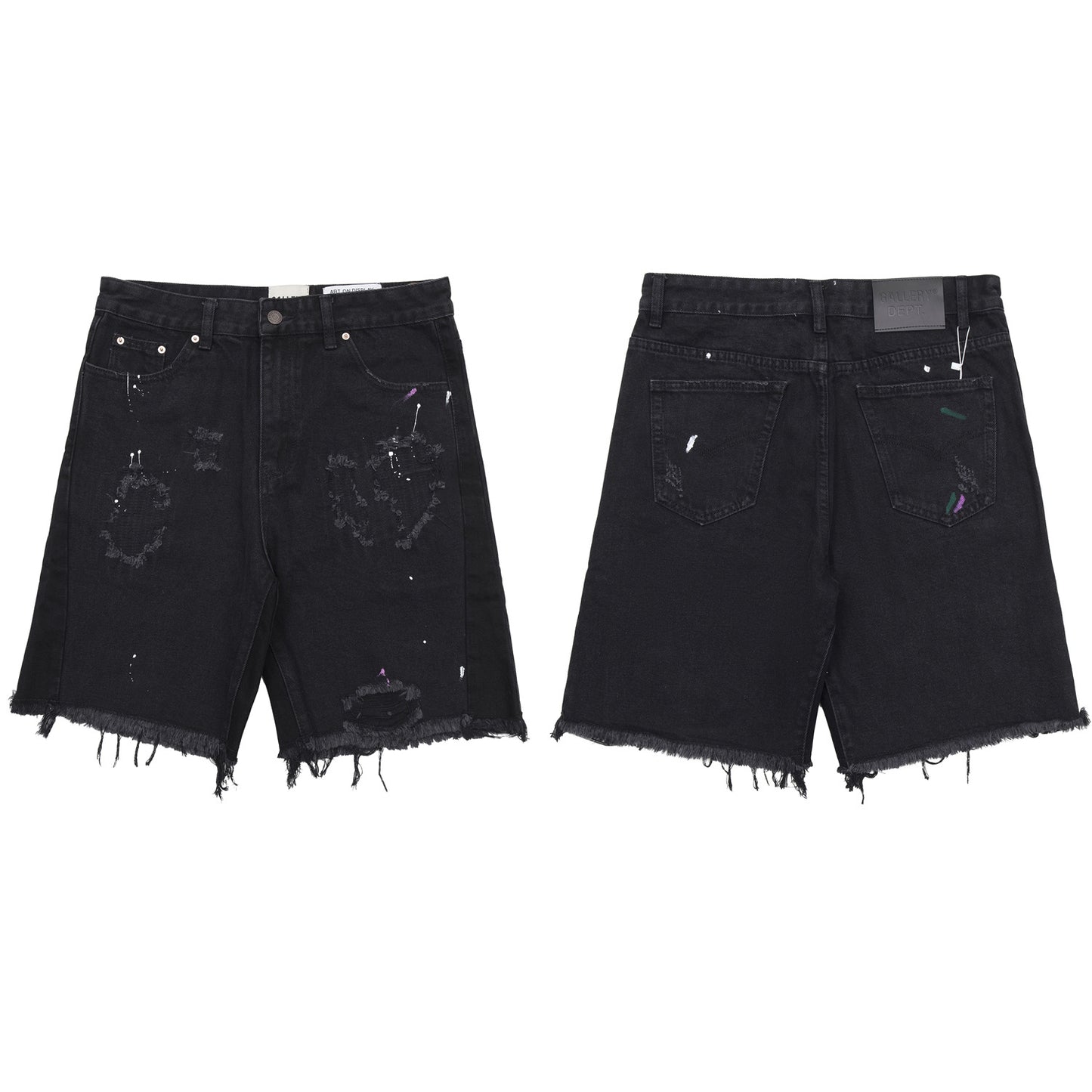 Paint-splashing Style Graffiti Camouflage Stitching Shorts