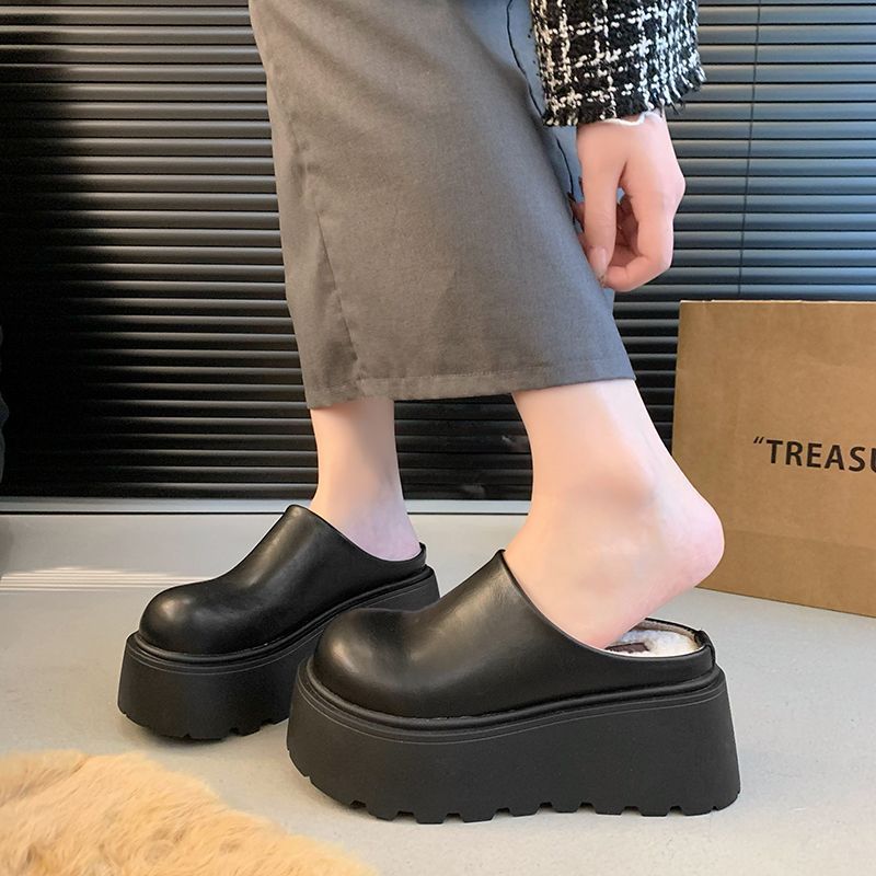 Thick Bottom High-grade Retro Muffin Bottom Cotton Slippers Women