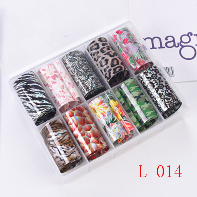 Nail Art Star Transfer Paper 10 Grid Set Color Silver Laser Nail Sticker Black And White Lace Transfer Paper