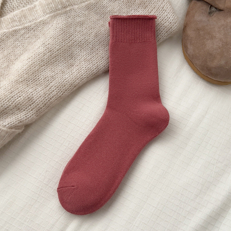 Autumn And Winter Plush Thickened Mid-calf Warm Cotton Socks