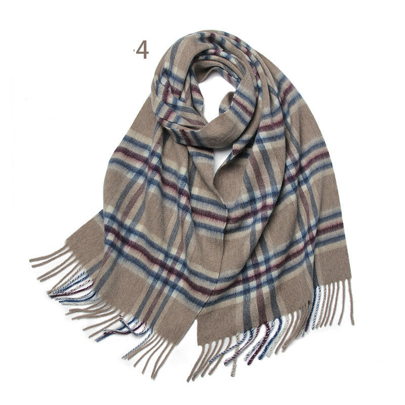 Winter Warm Thickened British Plaid Wool Scarf