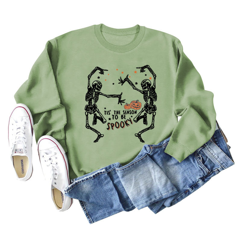 European And American Letter Print Loose Long Sleeve Sweatshirt