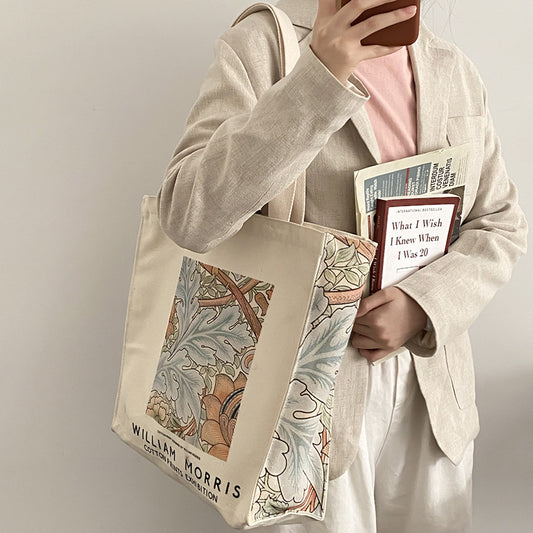 Creative Simple Oil Painting One Shoulder Canvas Bag