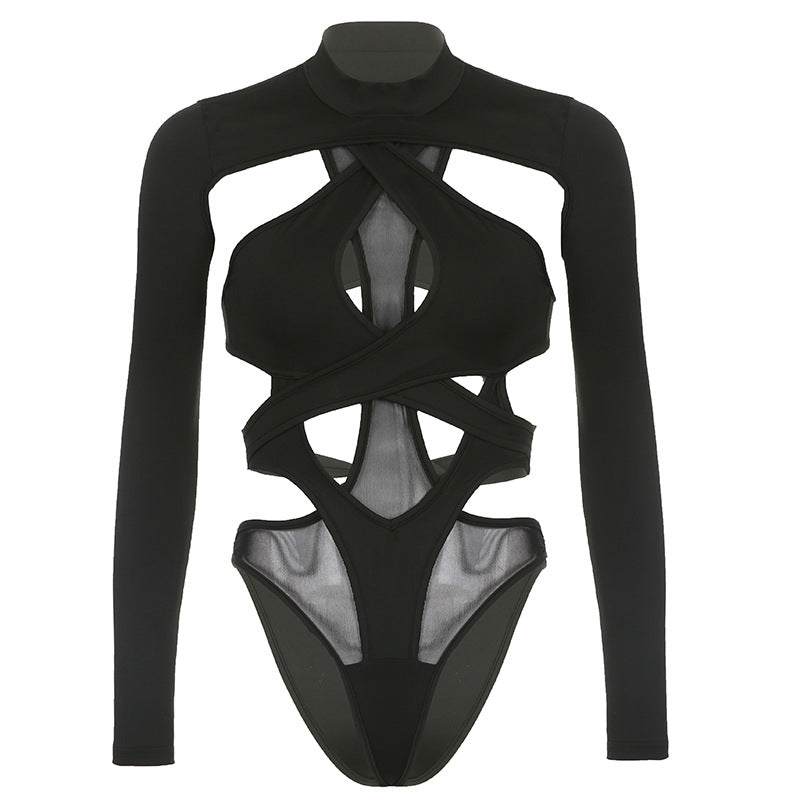 Women's Cross-cut Open-back Tie One-piece