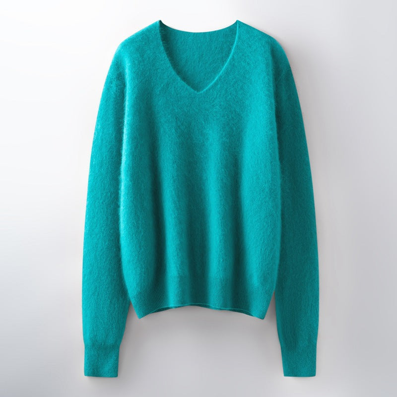 Versatile Loose-fitting Brushed Sweater In A Solid Color