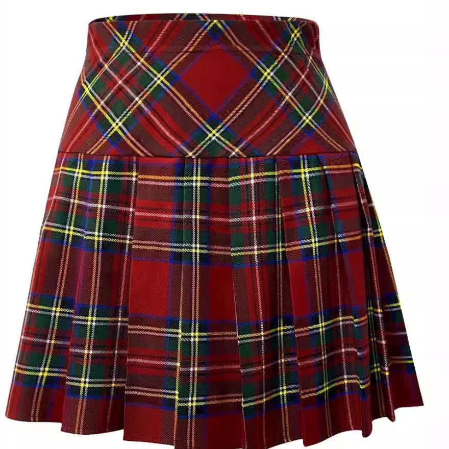 Women's Stripe College Style Pleated Skirt