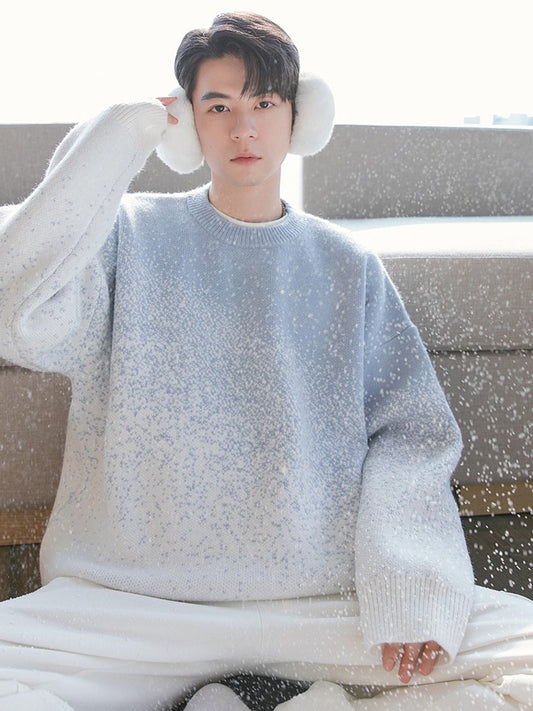 Men's Color Gradient Couple Sweater Loose Needle