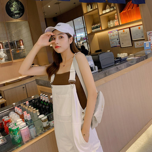 Women's Casual Wide Leg High Waist Denim Overalls