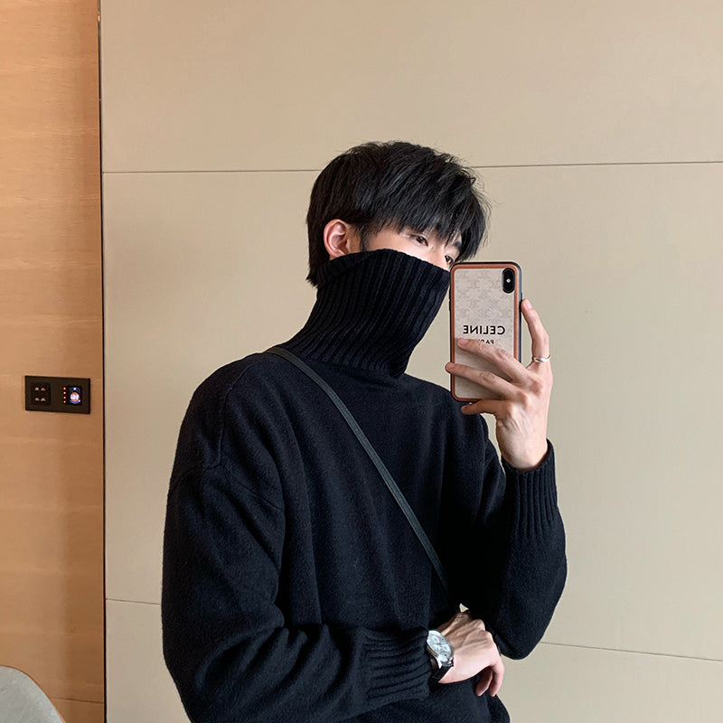 Winter Loose Lazy Harbor Style Turtleneck Sweater Men