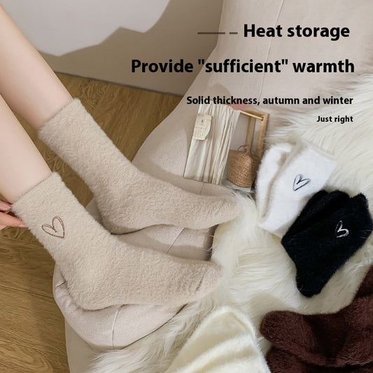 Women's Fashion Embroidered Mink Fur Socks