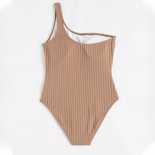 Girl's Swimsuit One-piece Shoulder Stitching