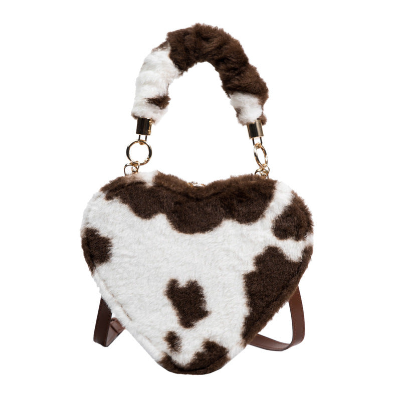 Crossbody Plys Enkel Skuldertaske Hjerteformet Armhulstaske