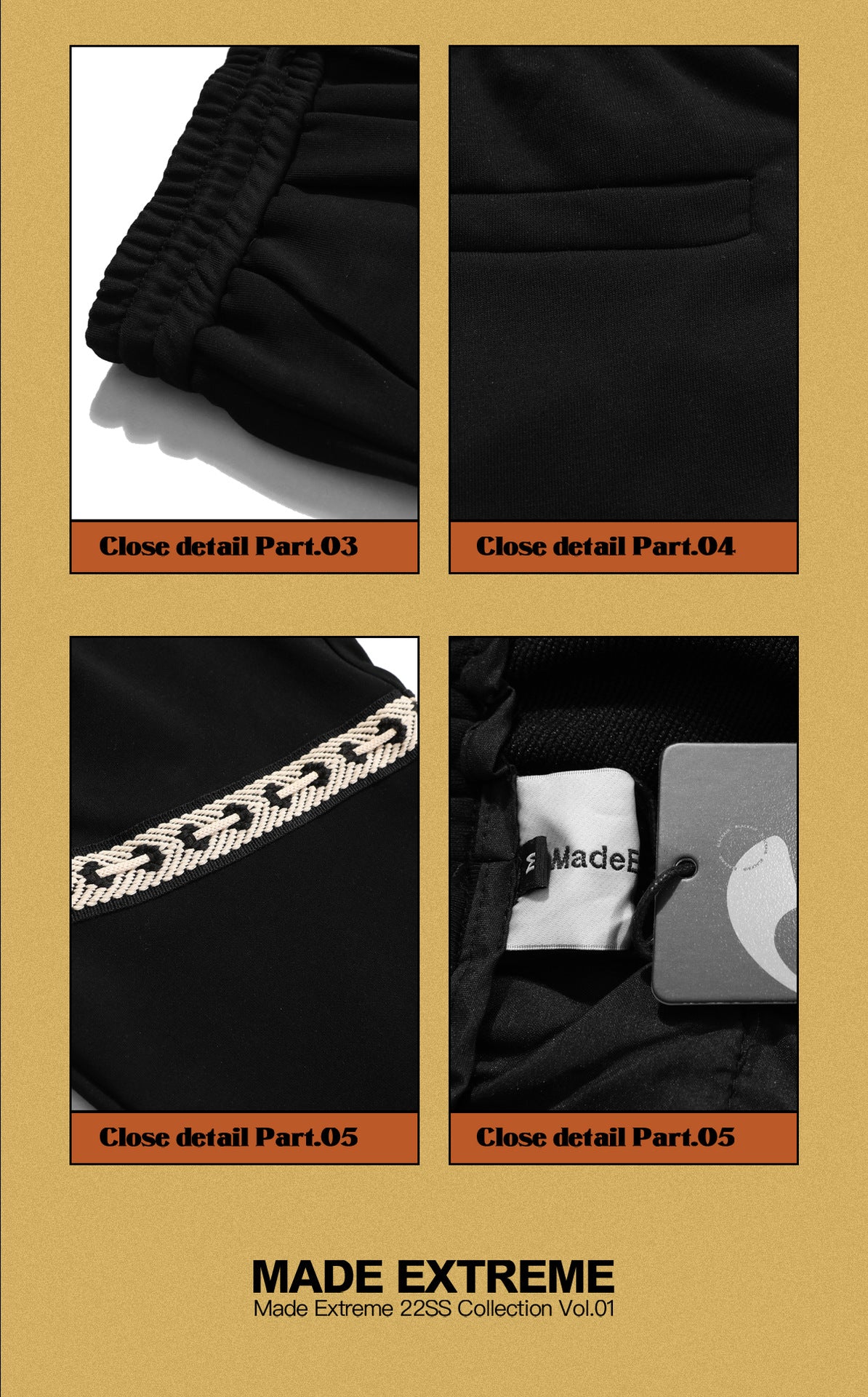 Relaxed Unisex Casual Pants Elastic Adjustment Ribbon Male