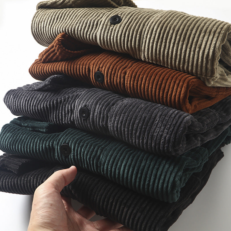 Men's Fashion Corduroy Fabric Long Sleeve