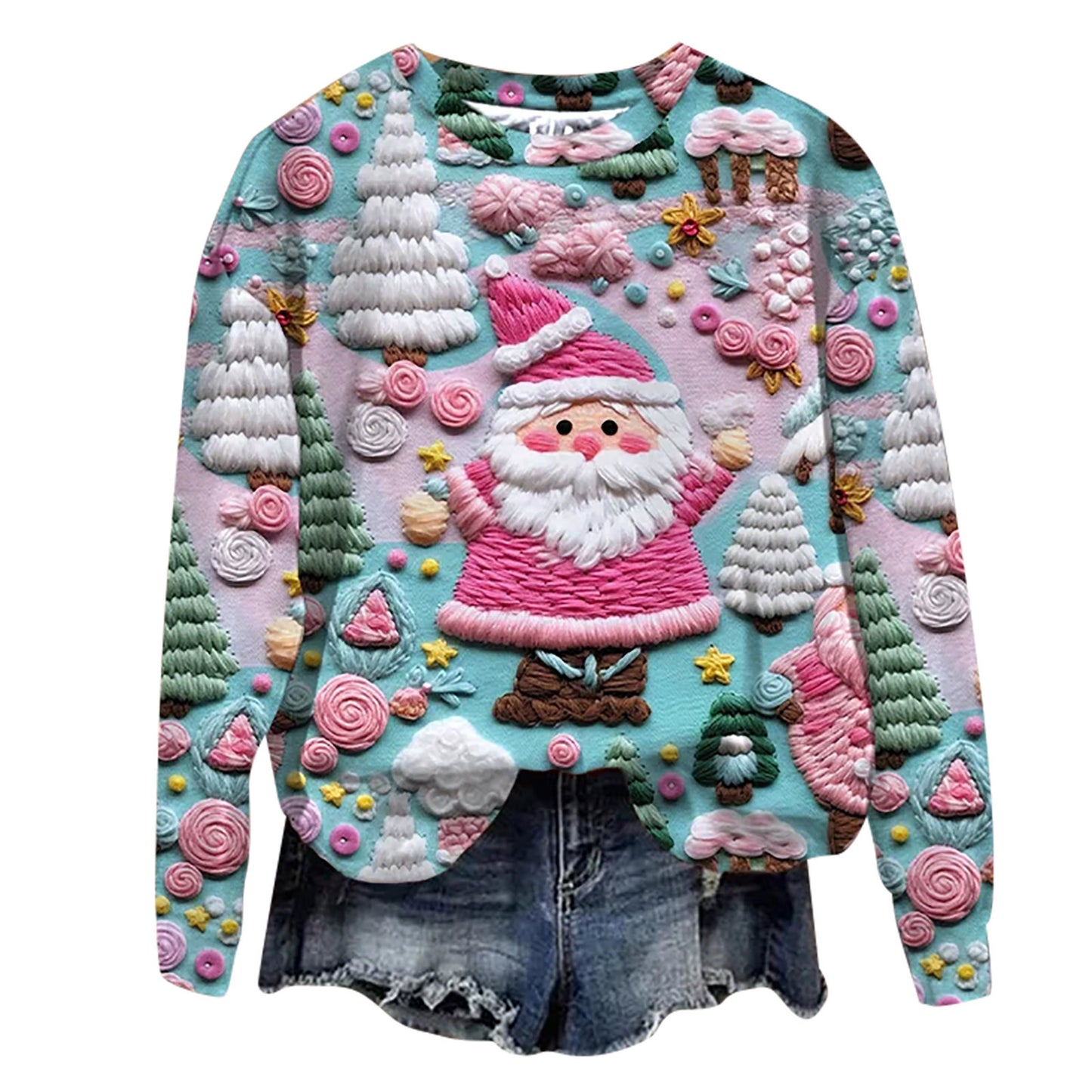 Jule-streetfashion-T-shirt med rund hals