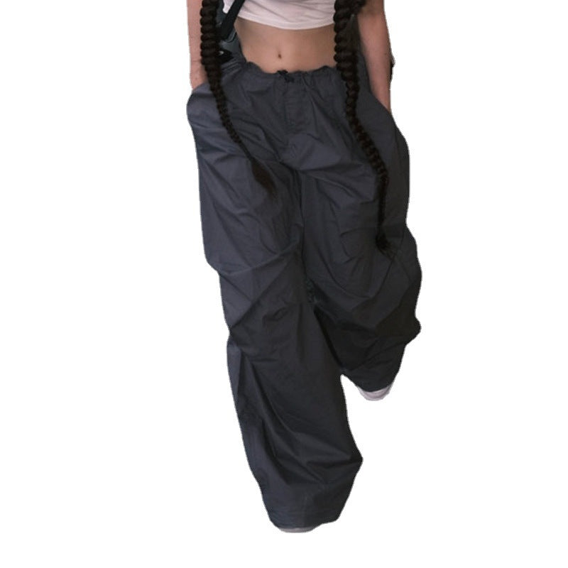 Drawstring High Waist Pocket Woven Pants