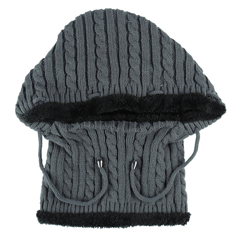 Women's Plus Velvet Knitted One-piece Woolen Hat