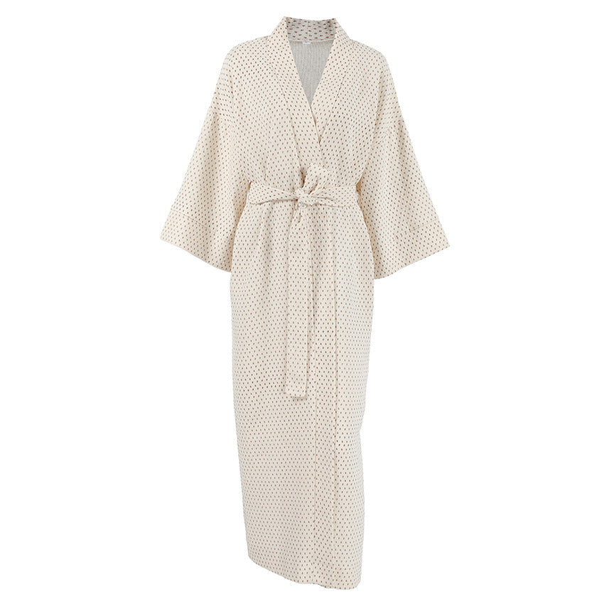 Pure Cotton Pajamas Printed And Breathable Nightgowns And Bathrobes Cross-border Cotton Silk Loungewear