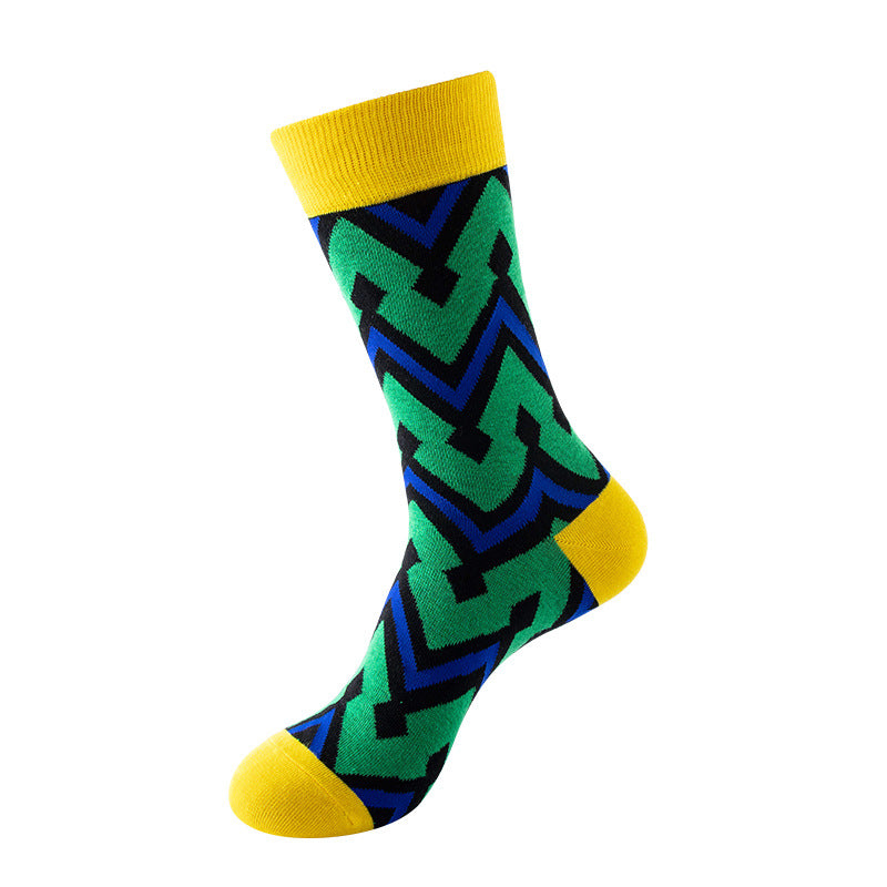 Niche Trendy Mid Tube Socks Couple Geometric