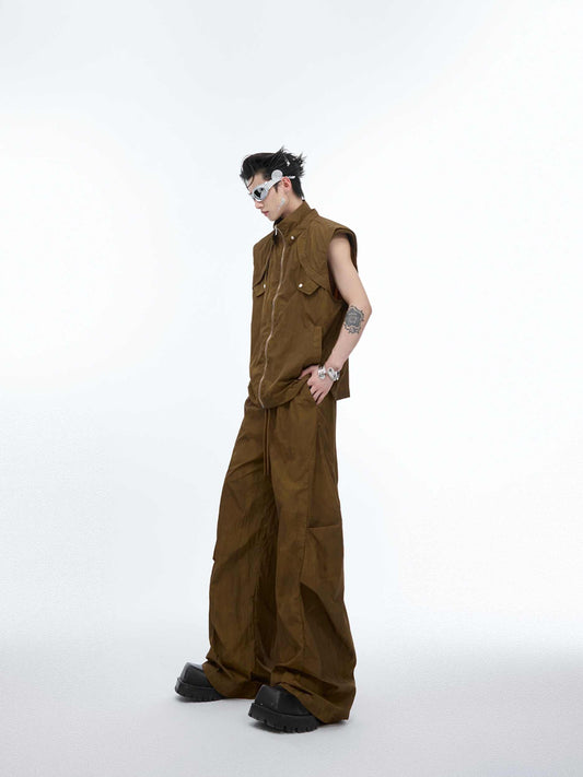 Sleeveless Vest Waistcoat Coat Loose Distressed Suit