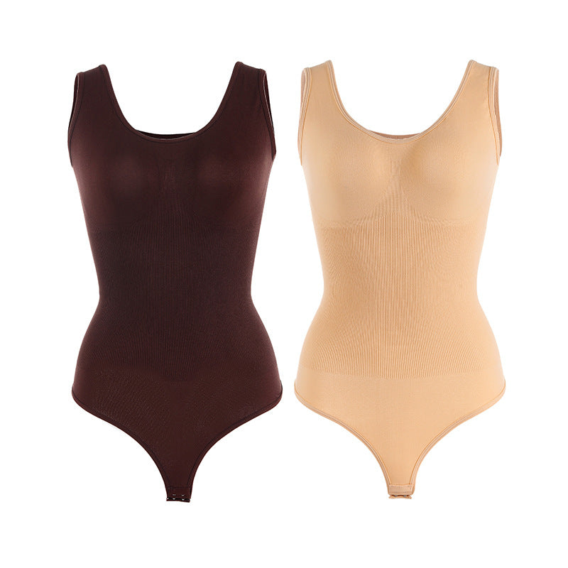 Plus Size Seamless One-piece Corset Women's T-shaped Belly Pants