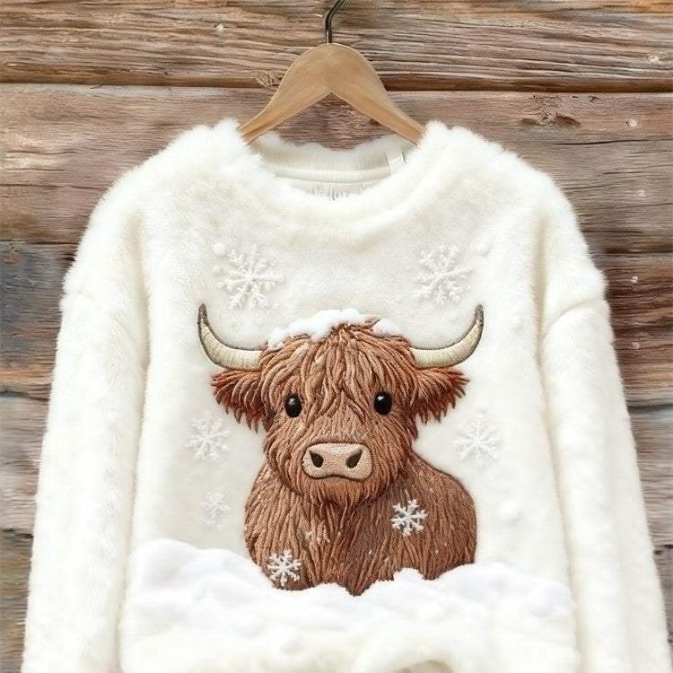 Sød sweatshirt med snemandsdesign