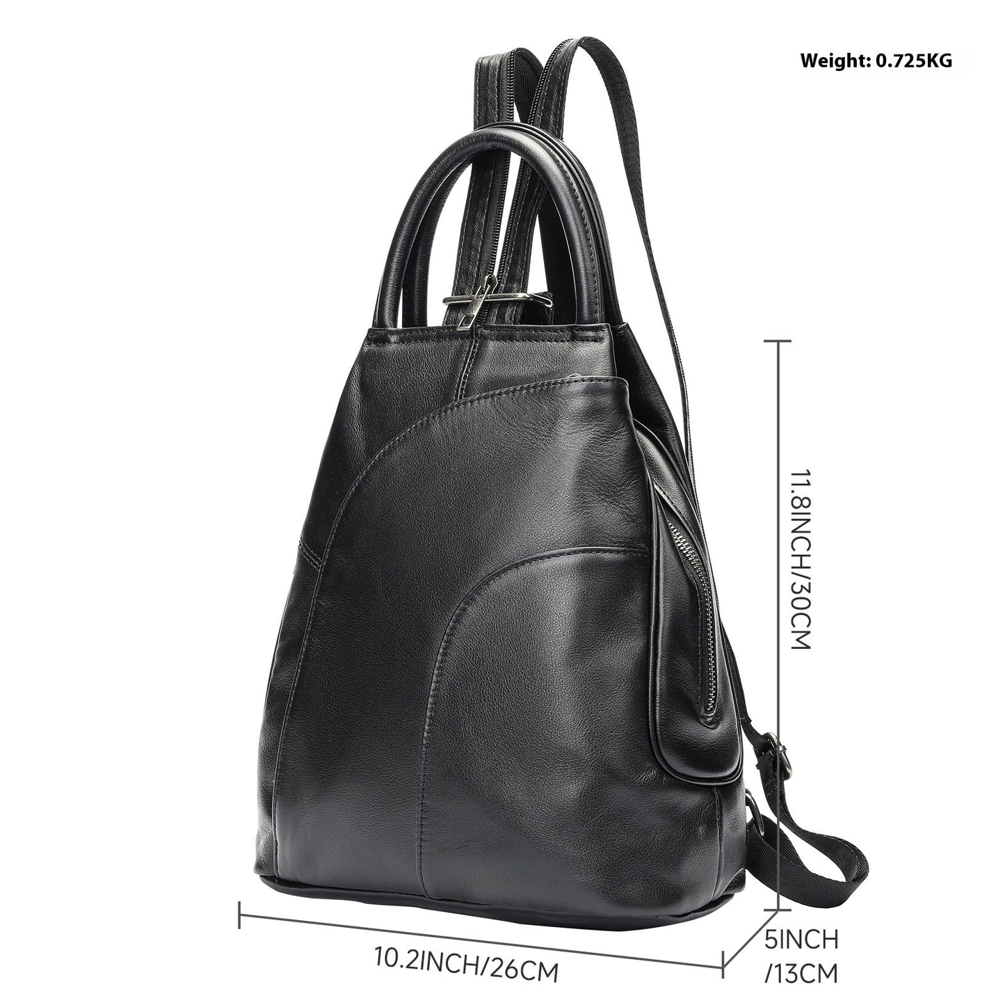 Multifunctional Large Capacity First Layer Cowhide Women's Backpack