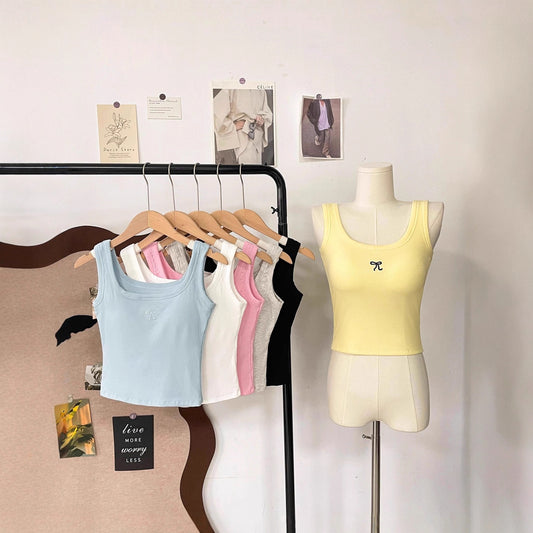 Yellow Square-neck Camisole Base Top