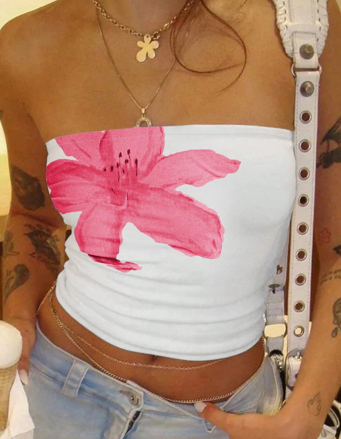 Women's Floral Print Top Sleeveless