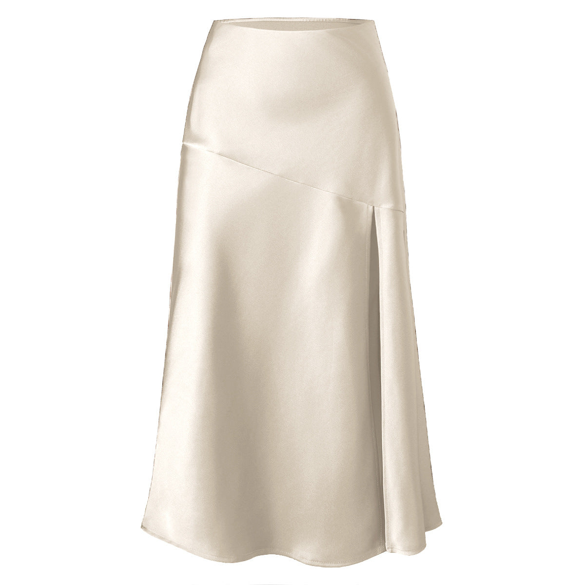 Elastic-waist Slit Maxi Skirt Sexy Patchwork Bodycon For Women
