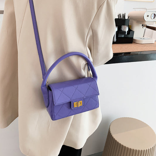 Lace Pineapple Purple Sewing PU Women's Shoulder Bag
