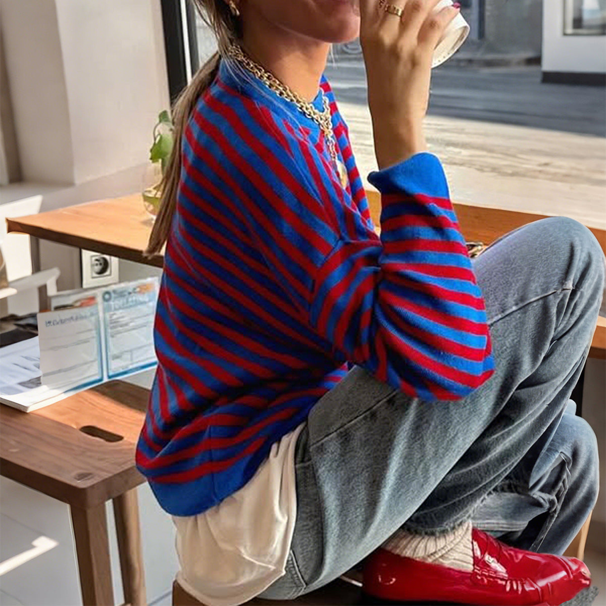 Leisure Simple Striped Long Sleeve