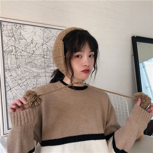 Autumn And Winter Cute Earflaps Warm With Velvet Earmuffs