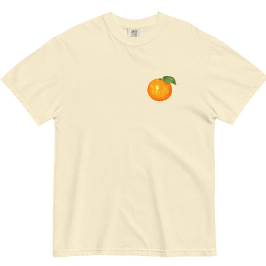 European And American Orange Digital Printing Casual Round Neck T-shirt
