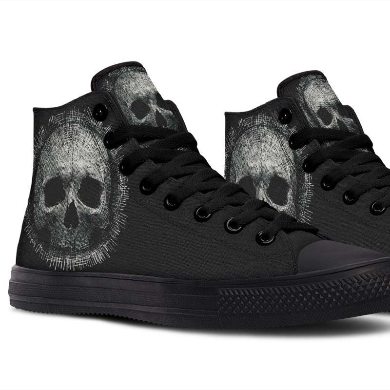 Men's And Women's Fashion Color Printing High-top Canvas Shoes